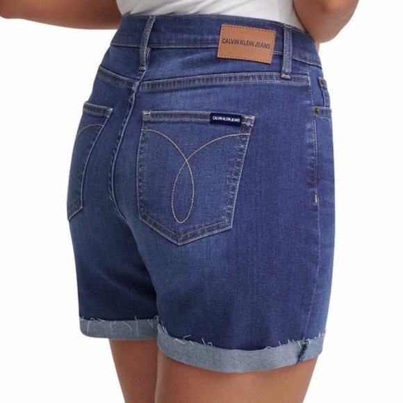 NWT CALVIN KLEIN Roll Cuff Denim Shorts - Picture 4 of 5